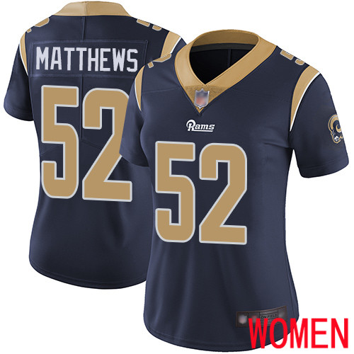 Los Angeles Rams Limited Navy Blue Women Clay Matthews Home Jersey NFL Football 52 Vapor Untouchable